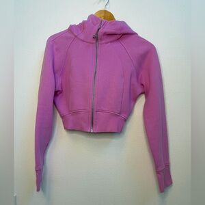 Lululemon Scuba Full-Zip Cropped Hoodie Mauve Size 4